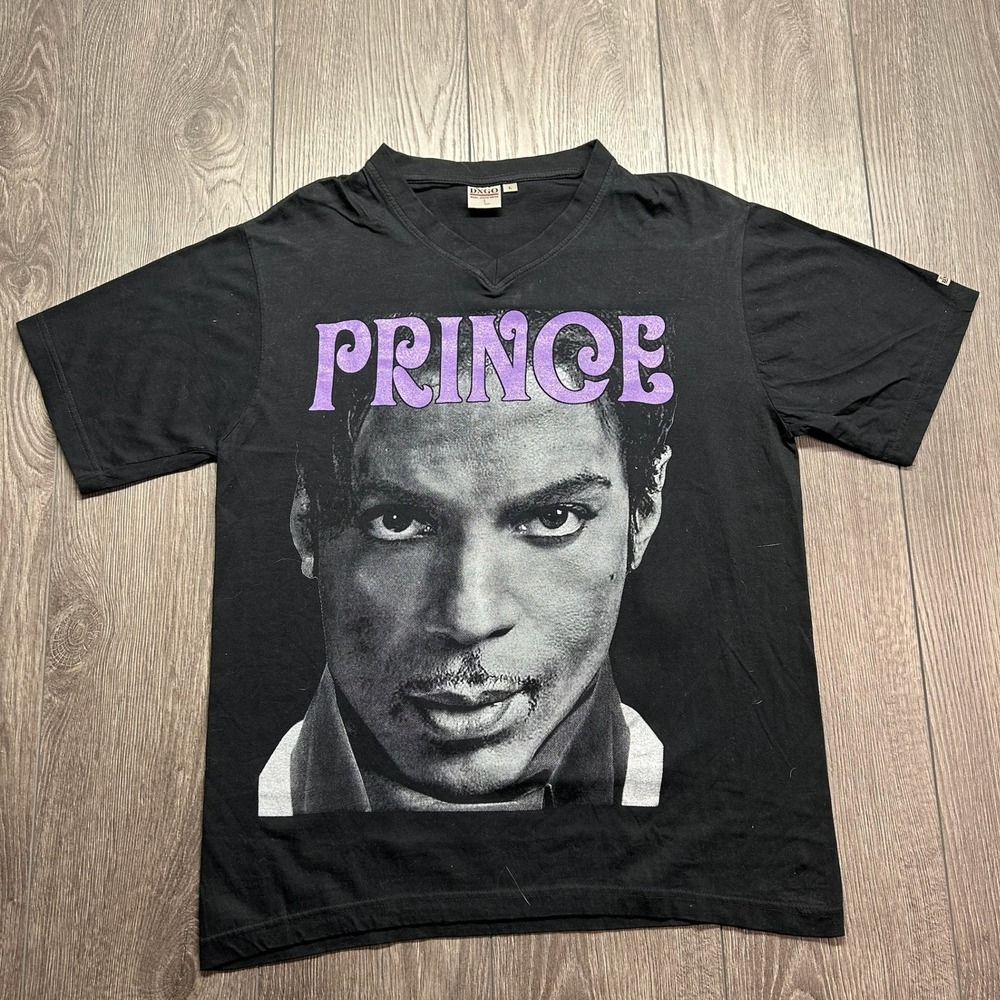 Prince Welcome 2 Canada 2011 Tour T-Shirt Black V-Neck Mens L DXGO Graphic Rare